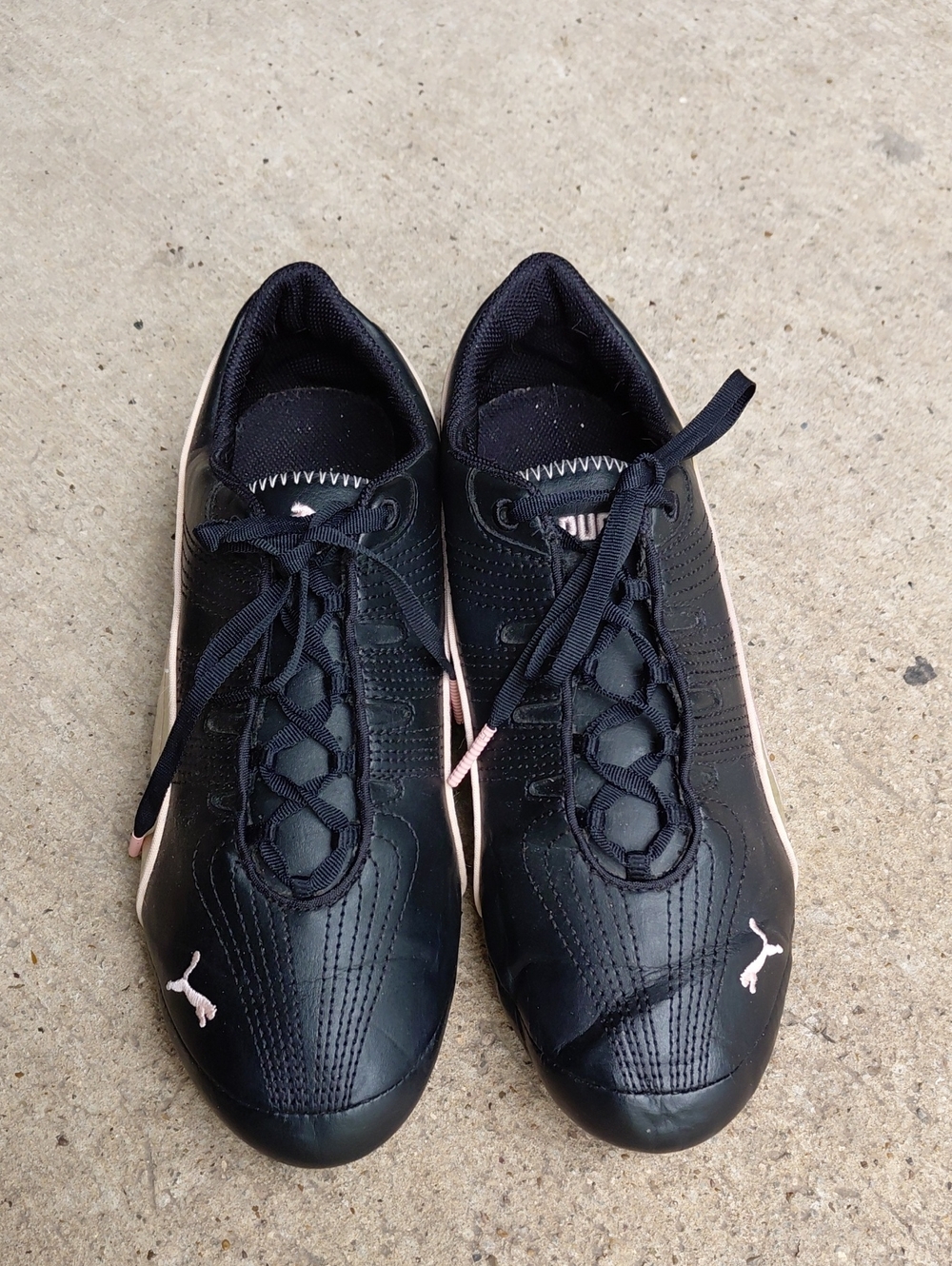 Puma Black Sneakers with Light Pink Accents